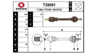 TRANSMISION DELANTERA IZQUIERDA CITROEN C4 BERLINA  - M.680926 / 32724X