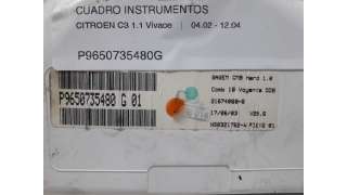 CUADRO INSTRUMENTOS CITROEN C3 I (2002-) 1.1 I 60CV 1124CC - L.4460953 / P9650735480G