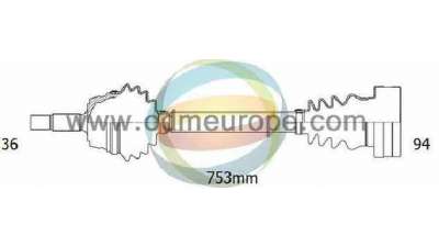 TRANSMISION DELANTERA DERECHA SEAT IBIZA III (2002-2006) 1.2 64CV 1198CC - L.5012180 / 6Q0407272BD