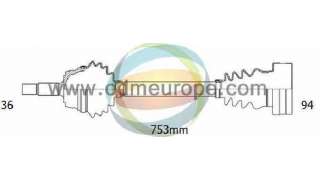 TRANSMISION DELANTERA DERECHA SEAT IBIZA III (2002-2006) 1.2 64CV 1198CC - L.5012180 / 6Q0407272BD