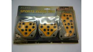 PEDAL ACELERADOR ACCESORIO UNIVERSAL - 1052245 / 8424445597192 - JUEGO DE 3 CUBREPEDALES METALICO AMARILLO SPORT. NUEVO. PEDALSE