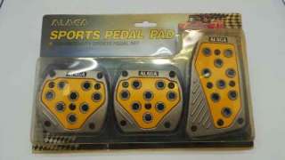 PEDAL ACELERADOR ACCESORIO UNIVERSAL - 1052246 / 8424445597192 - JUEGO DE 3 CUBREPEDALES METALICO AMARILLO SPORT. NUEVO. PEDALSE