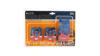 PEDAL ACELERADOR ACCESORIO UNIVERSAL - 1052234 / 8430046400243 - JUEGO DE 3 CUBREPEDALES METALICO ROJO TRIBAL. NUEVO. PEDALSET B