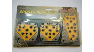 PEDAL ACELERADOR ACCESORIO UNIVERSAL - 1052245 / 8424445597192 - JUEGO DE 3 CUBREPEDALES METALICO AMARILLO SPORT. NUEVO. PEDALSE