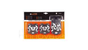PEDAL ACELERADOR ACCESORIO UNIVERSAL - 1052233 / 8430046305883 - JUEGO DE 3 CUBREPEDALES METALICO NEGRO TRIBAL. NUEVO. PEDALSET  2