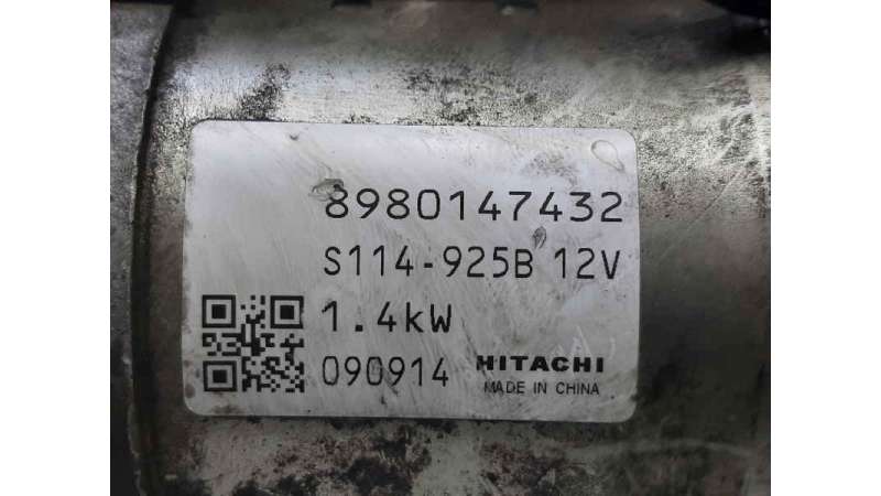 MOTOR ARRANQUE OPEL ASTRA J (2009-2015) 1.7 CDTI (68) 125CV 1686CC - L.7766735 / 8980147432 MOTOR ARRANQUE OPEL ASTRA J (2009-2015) 1.7 CDTI (68) 125CV 1686CC - L.7766735 / 8980147432