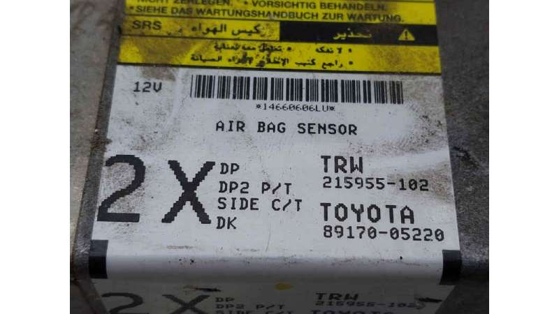 CENTRALITA AIRBAG TOYOTA AVENSIS RANCHERA FAMILIAR (2005-2008) 2.2 D-4D (ADT251) 150CV 2231CC - L.7823958 / 8917005220 CENTRALITA AIRBAG TOYOTA AVENSIS RANCHERA FAMILIAR (2005-2008) 2.2 D-4D (ADT251) 150CV 2231CC - L.7823958 / 8917005220