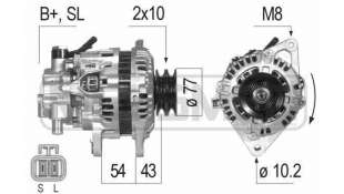 ALTERNADOR MITSUBISHI MONTERO (1990-1999) 2.5 TD 4WD (V24C, V24W) 99CV 2477CC - L.8352705 / A3T15099
