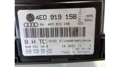 MANDO CLIMATIZADOR AUDI A8  - M.399773 / 4E0919158