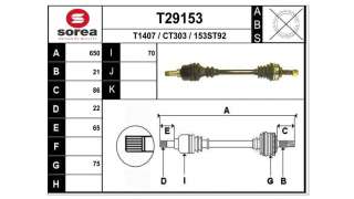 TRANSMISION DELANTERA IZQUIERDA CITROEN C3  - M.565454 / 3272EN