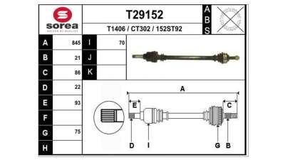 TRANSMISION DELANTERA DERECHA CITROEN C3  - M.575539 / 9638016480