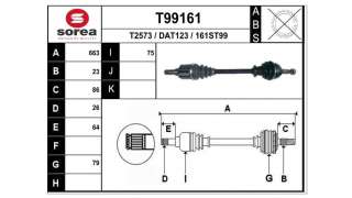 TRANSMISION DELANTERA IZQUIERDA DACIA LOGAN MCV II  - M.667929 / 8201535504