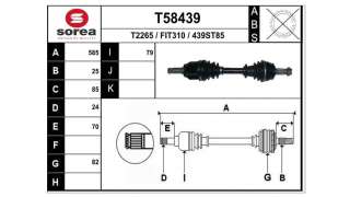 TRANSMISION DELANTERA IZQUIERDA FIAT FIORINO  - M.769671 / 0051975576