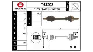 TRANSMISION DELANTERA IZQUIERDA FORD FIESTA  - M.423212 / TRANSMISION DELANTERA IZQUIERDA