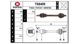 TRANSMISION DELANTERA IZQUIERDA FORD FOCUS BERLINA  - M.551319 / 1600572