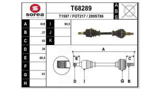 TRANSMISION DELANTERA IZQUIERDA FORD MONDEO TURNIER  - M.458307 / 1600653