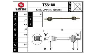 TRANSMISION DELANTERA DERECHA OPEL CORSA B  - M.509809 / 90540553
