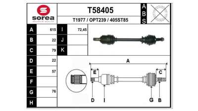 TRANSMISION DELANTERA IZQUIERDA OPEL ADAM  - M.756686 / 10316362