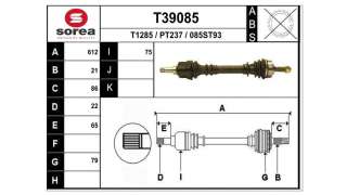 TRANSMISION DELANTERA IZQUIERDA PEUGEOT 206 BERLINA  - M.567105 / 32727E