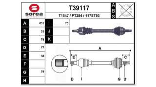 TRANSMISION DELANTERA IZQUIERDA CITROEN C4 COUPE  - M.580574 / 9636786780