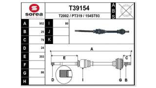 TRANSMISION DELANTERA DERECHA PEUGEOT 5008  - M.597914 / 3273QK