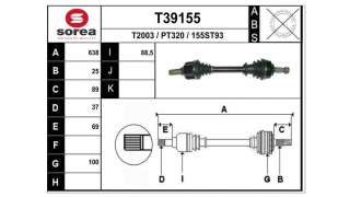 TRANSMISION DELANTERA IZQUIERDA PEUGEOT 5008  - M.888323 / 9685126080