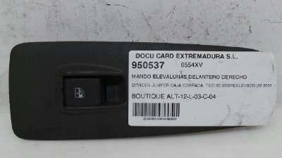 MANDO ELEVALUNAS DELANTERO DERECHO CITROEN JUMPER FURGÓN GRAN VOLUMEN 2006-2011 - 950537 / 6554XV