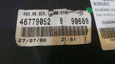 Recambio de cuadro instrumentos para fiat punto berlina (188) 1999-2002 1.2 8v s referencia OEM IAM 46779052990689 4677905299068