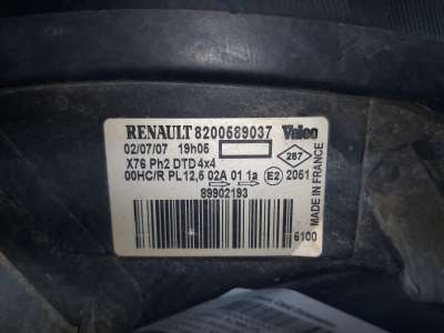 Recambio de faro derecho para renault kangoo 4x4 2001-2003 authentique (kc0s/v) referencia OEM IAM 8200589037 8200589037 