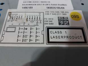 Recambio de sistema audio / radio cd para volkswagen golf vi (5k1) 2008-2012 rabbit bluemotion referencia OEM IAM 1K0035186AN 1K 2