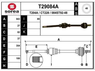 Recambio de transmision delantera derecha para lancia zeta 1995-2002 2.1 turbodiesel cat referencia OEM IAM 32735Y C1347 