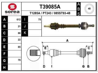 Recambio de transmision delantera derecha para peugeot 206 berlina 1998-2010 1.1 referencia OEM IAM 32723C P1162 