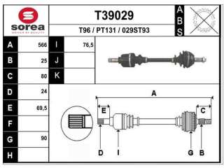 Recambio de transmision delantera izquierda para peugeot 205 cabriolet 1985- 1.9 cat referencia OEM IAM 327201 P1114 