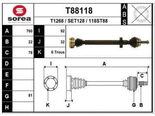 Recambio de transmision delantera derecha para seat ibiza (6k) 1993-1999 1.4 referencia OEM IAM 6K0407272L S1209 6855