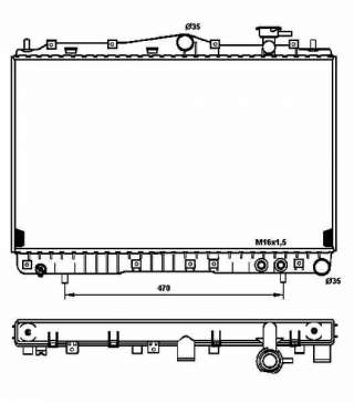 Recambio de radiador agua para hyundai sonata (y3) 1993-1998 2.0 cat referencia OEM IAM 2531034000 53259 