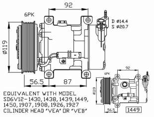 Recambio de compresor aire acondicionado para citroën berlingo 1996-2002 1.6 16v cat (nfu / tu5jp4) referencia OEM IAM 618950916 2