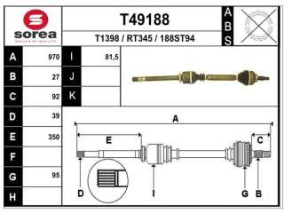 Recambio de transmision delantera derecha para renault laguna ii (bg0) 2001-2007 authentique referencia OEM IAM 8200232883 T4918