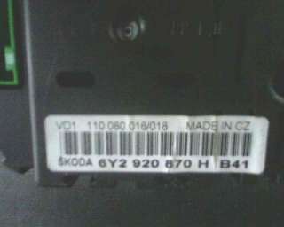 Recambio de cuadro instrumentos para skoda fabia familiar (6y5) 2000-2008 elegance referencia OEM IAM 6Y2920870H 110080016 