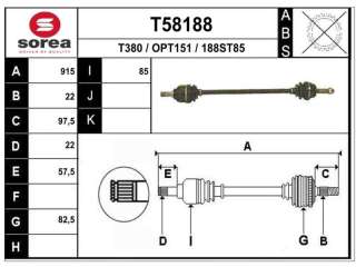 Recambio de transmision delantera derecha para opel tigra 1994-2000 1.4 16v referencia OEM IAM 374046 O1219 