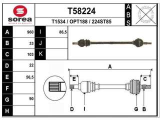 Recambio de transmision delantera derecha para opel astra g berlina 1998-2004 club referencia OEM IAM 374328 O1275 