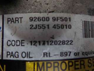 Recambio de compresor aire acondicionado para nissan almera (n16/e) 2000-2006 ambience referencia OEM IAM 926009F501 32690 