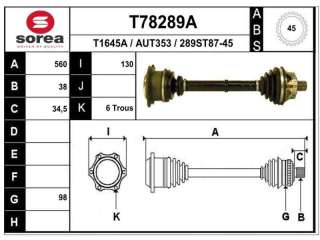 Recambio de transmision delantera izquierda para audi a8 (d2) 1994-1999 4.2 quattro referencia OEM IAM 4D0407451BX A2808 