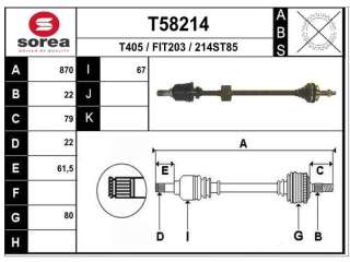 Recambio de transmision trasera derecha para fiat punto berl. (176) 1993-1997 75 elx referencia OEM IAM 0046307792 F1171 