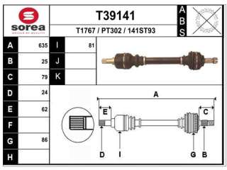 Recambio de transmision delantera izquierda para peugeot 207 sw 2007-2012 sport referencia OEM IAM 9656135280 P1504 