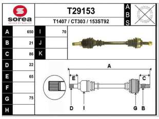 Recambio de transmision delantera izquierda para peugeot 1007 2005-2010 sport referencia OEM IAM 9647106980 C1630  2