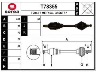 Recambio de transmision delantera izquierda para mercedes-benz clase a (w169) 2004-2012 referencia OEM IAM 1693706372 213M2136 