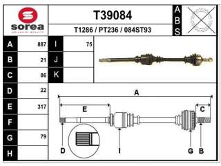 Recambio de transmision delantera derecha para peugeot 206 berlina 1998-2010 xr referencia OEM IAM 32733X P1161 