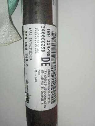 Recambio de airbag cortina delantero derecho para volkswagen passat berlina (3c2) 2005-2010 r line referencia OEM IAM 3C0880742D 2