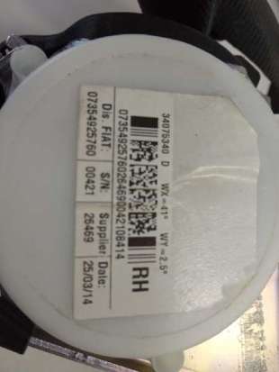 Recambio de cinturon seguridad trasero derecho para fiat nuova 500 (150) 2007- color therapy referencia OEM IAM 07354925760   2