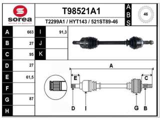 Recambio de transmision delantera izquierda para hyundai i30 2007-2012 classic referencia OEM IAM 495012L210 H2516 